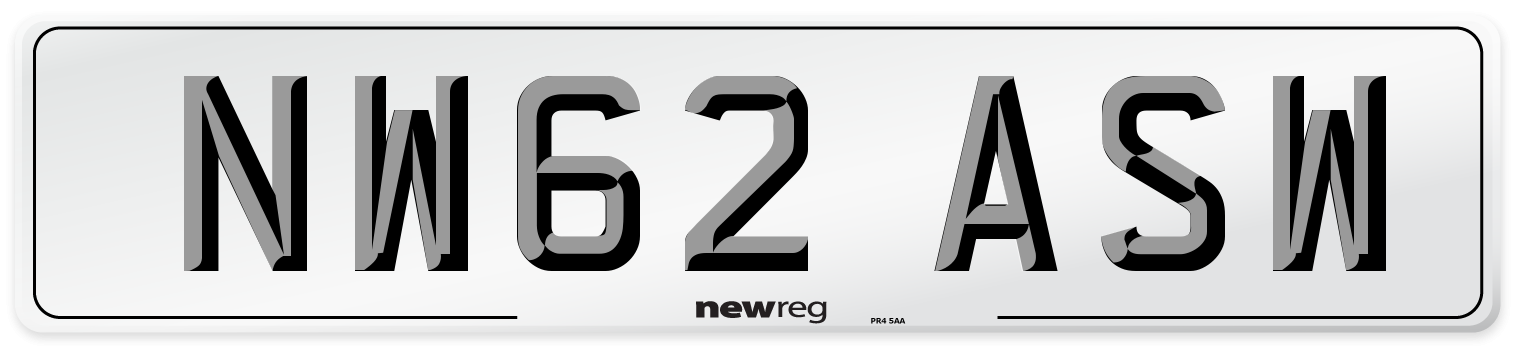 NW62 ASW Number Plate from New Reg
